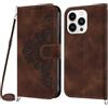 Netany Cover per iPhone 13 Pro con Cordino, Flip Portafoglio Custodia in Pelle, [2 Porta Carte][Chiusura Magnetica],Custodia Libro Antiurto Cover con Laccio per iPhone 13 Pro (6,1 Pollici) (Marrone)