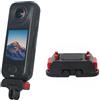 Generic Adattatore di montaggio magnetico a sgancio rapido per Insta360 X4 Air, supporto per fotocamera in lega di alluminio pieghevole a 2 poli e 1/4 filettatura di espansione staffa fissa per accessori X4