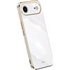 RankOne La Custodia del Telefono è Adatta per Smartphone, Compatible with iPhone Air/iPhone 17 Air (6.5 Inches), Case per Cellulare in Silicone con Telaio Galvanico - Bianco