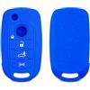 Lage [Portachiave] Guscio Cover Chiave in Silicone per Telecomando Auto Fiat 4 tasti (vedere compatibilità nelle foto) Fiat 500 500X Tipo (BLU)