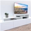 Henor Mobile TV Scala in Legno Regolabile 110+110 x 35 x 30/15 cm Bianco