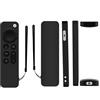 Hikaka Custodia protettiva in silicone per Apple TV 4K Siri Remote 2nd Gen Antiscivolo,telecomando antiurto Custodia Cover Remote Control,design antiscivolo resistente all'acqua a copertura totale (Nero)