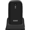 SAIET - Cellulare per Senior Facile da Usare FOCUS - Telefono per Anziani Tasti e Caratteri Grandi - Cellulare Anziani con Audio Amplificato - Nero