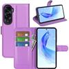BOCTECH Cover per Honor 90 Lite, Custodia a Libro Portafoglio in Pelle PU e Silione Morbido con Porta Carte, Magnetica e Supporto Flip Case Antiurto per Honor 90 Lite, Viola
