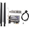 GOWENIC Scheda di Rete Wireless AC1200 PCIE, Scheda WiFi Adattatore di Rete Wireless Dual Band Bluetooth 4.2 da 1200 Mbps con Chipset 8265AC, Scheda di Rete Gigabit Desktop per Laptop