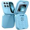 Qsnailfrr i17 PRO - Telefono cellulare pieghevole con radio FM, voce magica, lista nera, vibrazione, 2 schede SIM, piccolo display, facile da usare, regalo per la festa del papà