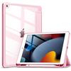 VIKESI DTTOCASE - Custodia per iPad di 9a/8a/7a generazione da 10,2 (2021/2020/2019), retro trasparente, cover antiurto in TPU [supporto per matita integrato, supporto auto sleep/wake] per iPad 10.2, rosa