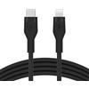 Belkin BoostCharge Flex Cavo da USB Type C a Lightning in silicone (2 m), certificazione MFi, ricarica rapida USB-C PD da 20 W, per iPhone 14/14 Plus, 13, 12, Pro, Max, mini, SE, iPad e altri - Nero