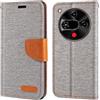 Shantime Custodia in pelle intrecciata per Nubia Focus 2 5G - Grigio | 6.7 Custodia flip portafoglio in tessuto Oxford con guscio interno in TPU, supporto integrato e portacarte