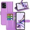 JIUNINE Cover per Motorola Moto G13 / Moto G23, Custodia Libro in Pelle Sintetica Portafoglio Case Flip Antiurto [Slot per Schede] [Chiusura Magnetica] Compatibile con Motorola G23, Viola