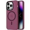 Mixroom - Cover Custodia Bumper Opaco per iPhone 16 Plus Compatibile con MagSafe Accessori Cerchio Magnetico Integrato Retro Semitrasparente Bordo Morbido in TPU Silicone Bordeaux