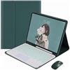 JZCZMCE Custodia con Tastiera per Samsung Galaxy Tab S10 Lite 10,9 Pollici 2025 (SM-X400/X406), Tastiera Magnetica Staccabile Retroilluminata Senza Fili con Mouse Bluetooth,Dark Green