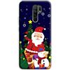 Mixroom - Cover Custodia Back case In TPU Silicone Morbido Per Xiaomi Redmi 9 Fantasia Babbo natale e pupazzo di neve L1128