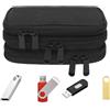 Pcingsia Custodia porta chiavette USB con 30 scomparti, custodia impermeabile da viaggio USB per schede SD