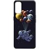 Mixroom - Cover Custodia Back case In TPU Silicone Morbida Per Samsung Galaxy M52 5G Fantasia Pianeti E Astonauta Volante M609