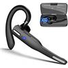 Goshyda Auricolare Bluetooth, Auricolare Vivavoce Wireless con Custodia di Ricarica da 500 MAh, Auricolare Bluetooth Monoorecchio con Cancellazione Intelligente del (Cuffie standard con