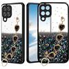 Yarxiawin Custodia Per Samsung Galaxy A12 Silicone Morbido Rosa, Effetto Glitter per Samsung A12 Cover Trasparente Sottile con Cordino Brillantini Case Antiurto (Nero)