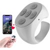 DHASUWT Telecomando Bluetooth wireless 2025, nuovo anello di scorrimento remoto per TikTok, telecomando Bluetooth ad anello per scorrimento, controller per otturatore della videocamera (bianco)