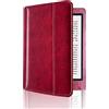 Andy Case Custodia in pelle per Kobo Glo ebook Reader modello N613 custodia protettiva con chiusura magnetica auto sleep pellicola schermo regalo (rosso)
