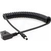 HangTon D-tap a DC Barrel 5.5 Cavo di alimentazione a spirale da 2,1 mm per SmallHD DP6 Atomos Ninja Shogun 7 LILLIPUT Monitor V-mount