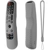 Hesupy Custodia protettiva in silicone per telecomando LG TV MR21GA MR21GN MR21GC MR22GA MR22GN MR22GC MR23GA MR23GN MR23GC TV Stick, antiscivolo, antiurto, con cordino (Grigio)