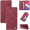 Ttianfa Compatible con VIVO Y33S Cover TPU Pelle Portafoglio Custodia con Slot per Schede Antiurto Funzione di Supporto-Vino Rosso