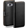 moex Custodia a libro per Samsung Galaxy S8 Plus, con scomparto per carte di credito, pieghevole a 360 gradi, in pelle PU, colore nero