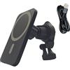 NEXUS Caricatore Wireless Magnetico Auto 15W MagSafe, Supporto Telefono Auto Universale per iPhone 12-17, Samsung, Xiaomi, Pixel, Rotazione 360°, Montaggio Cruscotto/Ventola, Cavo 1m Incluso