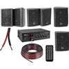 Compaq IMPIANTO AUDIO FILODIFFUSIONE 6 CASSE PARETE BLACK BLUETOOTH RADIO FM USB