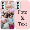 Yoedge Cover Personalizzata Custodia per Samsung Galaxy A34 5G 6,5 Personalizzato con Foto Testi Disegni Personalizza Custodia Immagine, Antiurto Rosa Personalizzabili Case per Samsung A34 5G