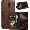 UOGNADGD Custodia in Pelle a Libretto Compatibile con Brondi Amico Vero 4G Portafoglio con Slot per Carte, Chiusura Magnetica, RFID Antiurto (Marrone Scuro)