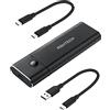 RSHTECH Alloggiamento SSD SATA M.2 NVMe in alluminio Adattatore M.2 NVMe SATA USB 3.1 Gen 2 da 10Gbps a NVMe PCIe e SATA M-Key (Key B+M) , Trim UASP, Tool-Free，Tipo C e Tipo A Cavo , RSH-329