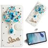 BLOTECH Cover per Realme 11 5G/Realme 11X Wallet Custodia Bling Bling Glitter Brillantini Brillante Custodia Morbido Case Libro Leather, Magnetico Flip Protettiva Portafoglio, ID Slot per Scheda,Ciondolo blu