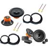 Superauto hi-fi Kit 6 Casse Compatibile con Lancia Delta Con Adattatori Altoparlanti Hertz ANTERIORE e POSTERIORE (portiere) dsk 165.3 DCX 165