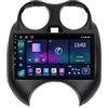 WOMGKDA 9 Pollici Android 13 Autoradio per Nissan March MICRA 2010-2015 Navigazione GPS Touch screen con Bluetooth SWC FM RDS Radio AHD 4G/WIFI DVR Ventola di raffreddamento(4+64G)