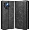 MOJIA Cover per Doogee Note 59 / Note 59 Pro/Note 59 Pro+, PU Custodia Antiurto Resistente ai Graffi, Custodia Flip Portafoglio per Telefono con Supporto e Slot per Schede. Nero