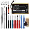 CELLONIC 1x Batteria per Navigatore GPS Compatibile con Garmin SAT NAV, dezl 560LT, Dezl 560LMT, US503 - (1250mAh, 3.7V) + Set di strumento
