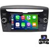 Keoaiob Autoradio portatile per Lancia Ypsilon 2012-2020 con Wireless Carplay e Android Auto, 7 pollici IPS Touch Screen Car Audio compatibile Controllo vocale/Fotocamera di backup/Bluetooth(Size:2G+32G)