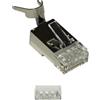LINK Confezione 10 Plug SCHERMATI 8 Poli RJ45 per Cavo Fino A 1,5 MM2 Cat 5E, 6, 6A E 7 con INSERITORE per Cavo Solido O Flessibile