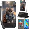 Haninsuze Cover per Huawei P30 Pro Custodia Cover Pelle Libro Portafoglio con Porta Carte Magnetica Protezione Antiurto Cuoio Flip Case Custodia Cover per Huawei P30 Pro, Gatto