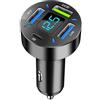 Qutalmi Adattatore per caricabatteria da auto USB C - 66W USB C 4 porte Caricabatterie per auto veloce Carica rapida USB Tipo C Adattatore per accendisigari per auto | Accendisigari a LED per telefono