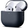 LOPIE Custodia per AirPods 4/AirPods 5, in pelle vegana, stile fibra di | Il design sottile aggiunge un ingombro minimo, custodia rigida in pelle vegana fatta a mano - Custodia per Air Pods 5a