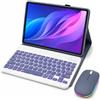 HLTOOP Custodia con Tastiera per Lenovo Tab M10 3a Generazione 10.1 TB328FU, Tastiera Wireless Retroilluminata Staccabile con Cover Protettiva Magnetica, Mouse Ricaricabile,Viola