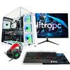 NitroPC - Pack Gold Plus v2 | PC Gaming completo (AMD Ryzen 7 5800X 3.8GHz, RTX 5060 8GB, RAM 32GB, M.2 1TB, Windows 11 PRO, RGB | WiFi, monitor 24, tastiera, mouse, cuffie) PC fisso (Bianco)