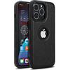 Mixroom - Custodia Cover Case per iPhone 16 PRO Max Case in Eco Pelle Nero e TPU Silicone Morbido di Qualita Ultra Resistente.