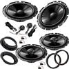 EvoTuning Kit 6 Casse Altoparlanti per VW Tiguan dal 2007 al 2024 compatibile con Pioneer TS-G170C+TS-F1720F Anteriori e Posteriori + 4 Anelli Adattatori + 4 Cavi/connettori (no plug and play)