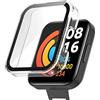 KUTEWEU Custodia per Xiaomi Redmi Watch 2 Lite Cover, Sottile Custodia PC avec Pellicola Protettiva Copertura Complessiva, Anti-Graffio Protezione Case per Redmi Watch 2 Lite (Clear Bianco)