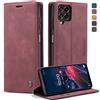 WenBaby CaseMe Cover per Samsung Galaxy M53 5G, Magnetica Cover a Libro con Slot per Schede, Custodia in PU Pelle Portafoglio per Galaxy M53 5G, Rosso