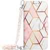 VQWQ Custodia per Samsung Z Fold 3 5G Portafoglio Portacarte Marmo P&W