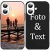 Yoedge Cover Personalizzata Custodia per iPhone 16 6,1 Personalizzato con Foto Testi Disegni Personalizza Custodia Immagine, Antiurto Nero Personalizzabili Case per iPhone 16